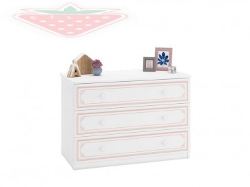 Háromfiókos nagy komód gyerekszobába – Selena pink