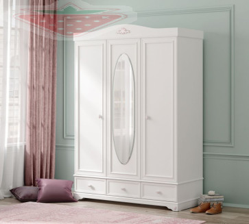 Cilek Rustic White 3 Ajtós Szekrény 