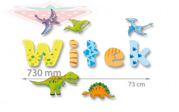 Betűk a gyermek nevével - minta Nr.12 dino