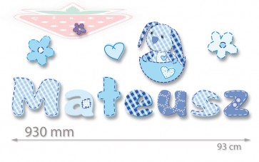Betűk a gyermek nevével - minta Nr.16 baby friends blue