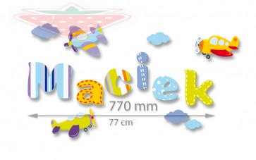 Betűk a gyermek nevével - minta Nr.04 repülők