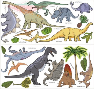 Matricák dínók c2 - közepes készlet 1m2