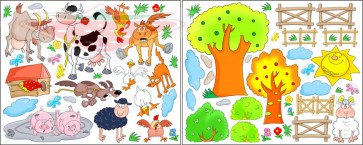 Matricák vidám udvar - közepes készlet 1m2